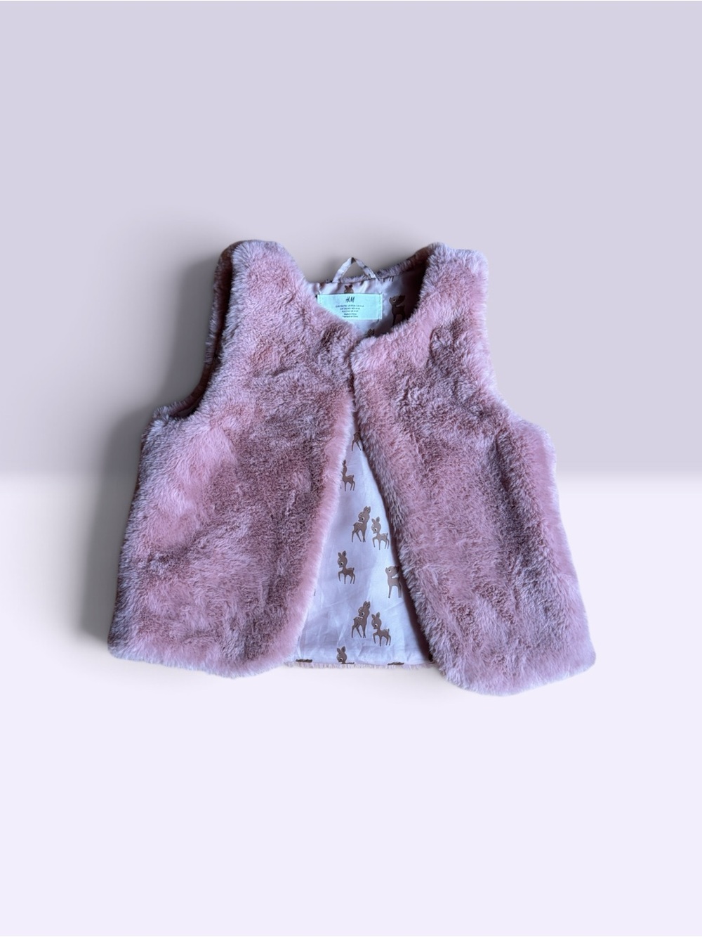 H&M Dusty Pink Faux Fur Kids Vest
